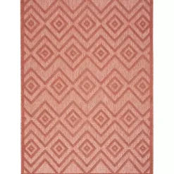Coral Orange Diamond Indoor/Outdoor Area Rug, 5x7