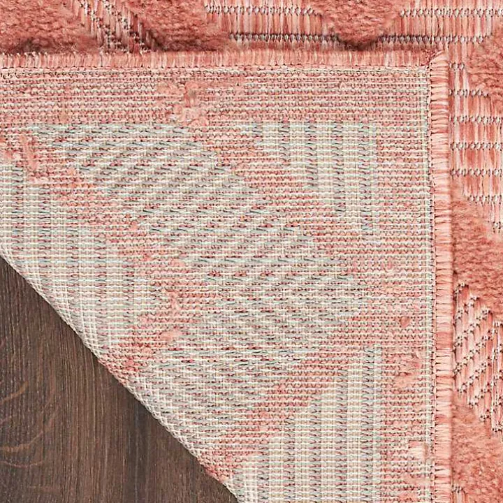 Coral Orange Diamond Indoor/Outdoor Area Rug, 5x7