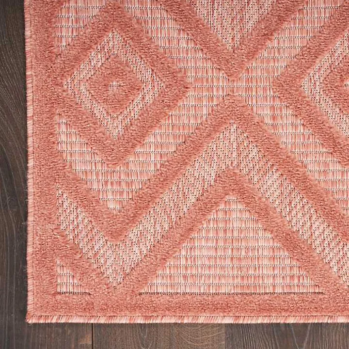 Coral Orange Diamond Indoor/Outdoor Area Rug, 4x6