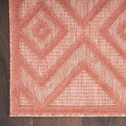 Coral Orange Diamond Indoor/Outdoor Area Rug, 5x7