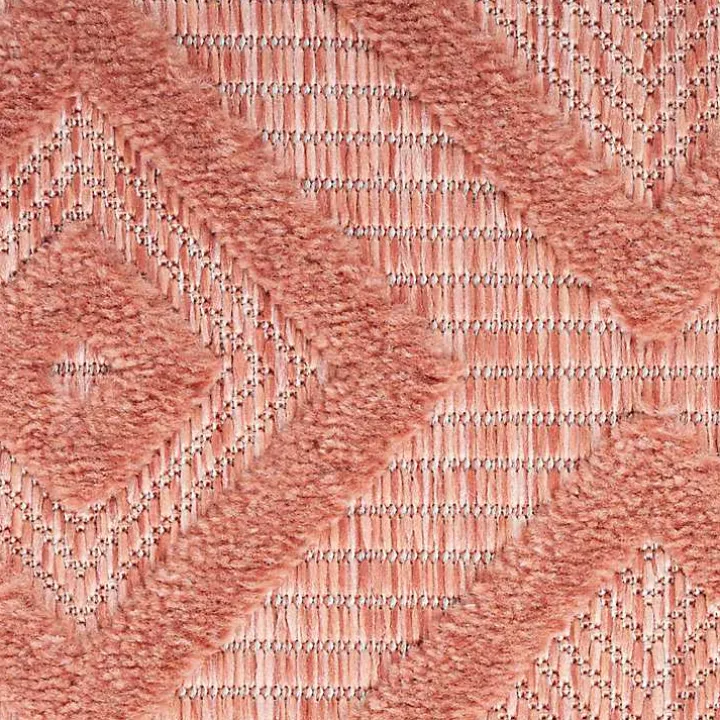 Coral Orange Diamond Indoor/Outdoor Area Rug, 5x7