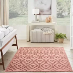 Coral Orange Diamond Indoor/Outdoor Area Rug, 5x7