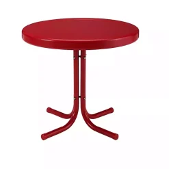 Coral Red Metal Outdoor Side Table