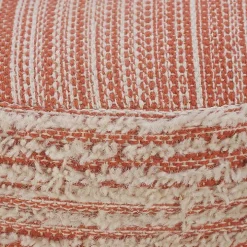 Coral Tropical Textured Distressed Pouf