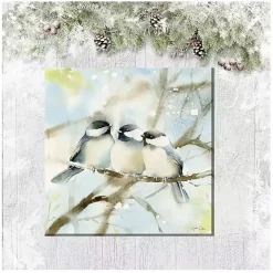 Cozy Chickadees Outdoor Canvas Art Print