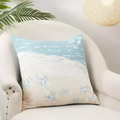Crabs by the Sea Throw Pillow