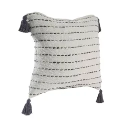 Cream & Navy Ombre Dash Throw Pillow