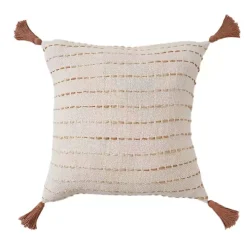 Cream & Terracotta Ombre Dash Throw Pillow