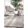 Cream and Gray Miriam Striped Outdoor Rug, 5x8