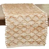 Cream and Tan Woven Diamond Table Runner