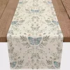Cream Botanical Butterfly Table Runner, 90 in.