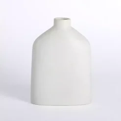 Cream Distressed Ceramic Tabletop Vase, 12 in.