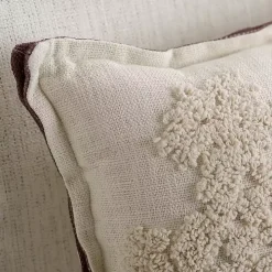Cream Embroidered Snowflake Pillow