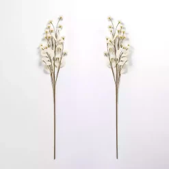 Cream Everlasting Flower Stems, Set of 2