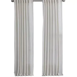 Cream Solid Pleated Single Curtain Panel, 84 in.