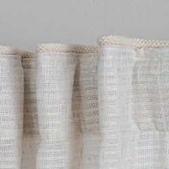 Cream Solid Pleated Single Curtain Panel, 84 in.