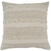 Cream Textured Stripes Decorative Throw Pillow