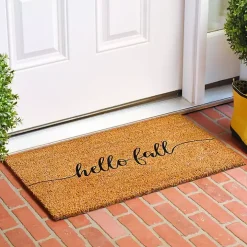 Cursive Hello Fall Coir Doormat, 24x48