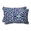Damask Marine Rectangle Outdoor Pillows, Set of 2