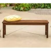 Dark Brown Acacia Wood Outdoor Bench
