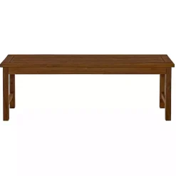 Dark Brown Acacia Wood Outdoor Bench