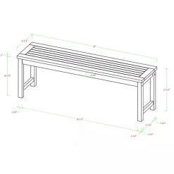 Dark Brown Acacia Wood Outdoor Bench
