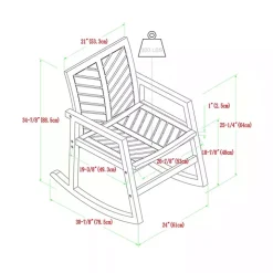 Dark Brown Chevron Outdoor Rocking Chair
