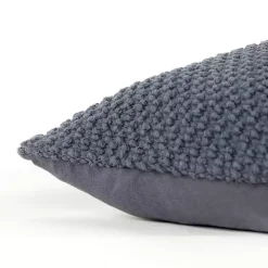 Dark Gray Woven Nubby Pillow