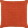 Dark Orange Subtle Striped Oversized Pillow
