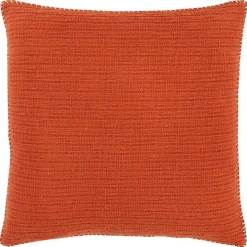 Dark Orange Subtle Striped Oversized Pillow