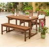 Dark Wood Slat Back 4-pc. Outdoor Dining Set