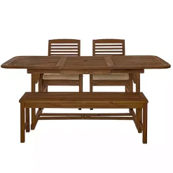 Dark Wood Slat Back 4-pc. Outdoor Dining Set