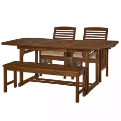Dark Wood Slat Back 4-pc. Outdoor Dining Set