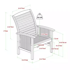 Dark Wood Slat Back 4-pc. Outdoor Dining Set