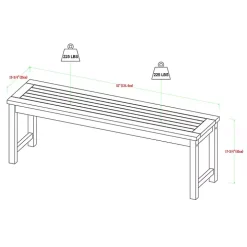 Dark Wood Slat Back 4-pc. Outdoor Dining Set