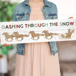 Dashing Through the Snow Horses Wall Plaque