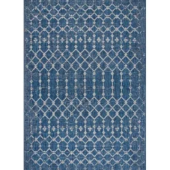 Davon Blue Moroccan Trellis Outdoor Rug, 5x8