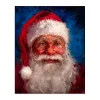 Deep Blue Santa Portrait Canvas Art Print