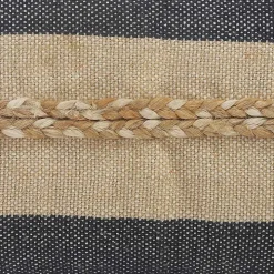 Denim Blue Braided Stripe Lumbar Pillow