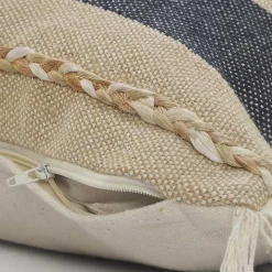 Denim Blue Braided Stripe Throw Pillow, 24 in.