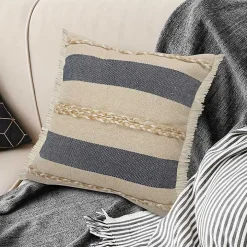 Denim Blue Braided Stripe Throw Pillow, 20 in.