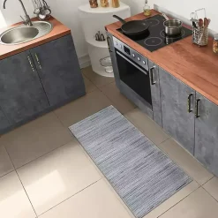 Denim Woven Lines Indoor/Outdoor Runner, 1x4