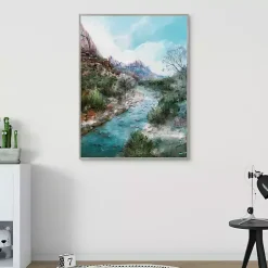 Desert Blues Framed Canvas Art Print