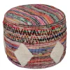 Diamond Tufted Multi Chindi Pouf
