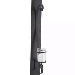 Distressed Black Scrolled Metal Sconce