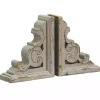 Distressed Gray Scrolled Bookends, Set of 2