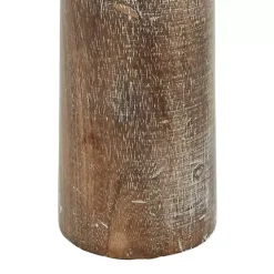 Distressed Mocha Mango Wood Candlesticks, Set of 3