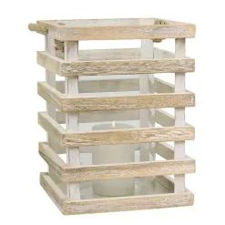 Distressed White Beach House Lantern