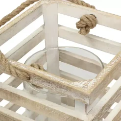 Distressed White Beach House Lantern