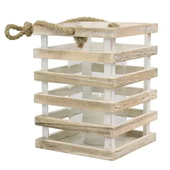 Distressed White Beach House Lantern